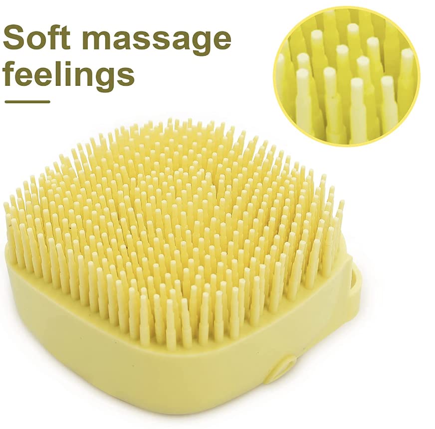 Pet Bath Massage Brush Puppy Dog Cat Grooming Cleaning Soft (Blue)