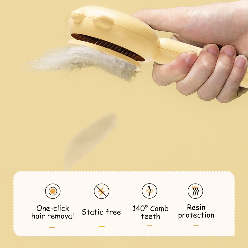 Self-Cleaning Magic Pet Brush for Cats & Dogs Gently Removes Fur and Eliminates Mats in Seconds