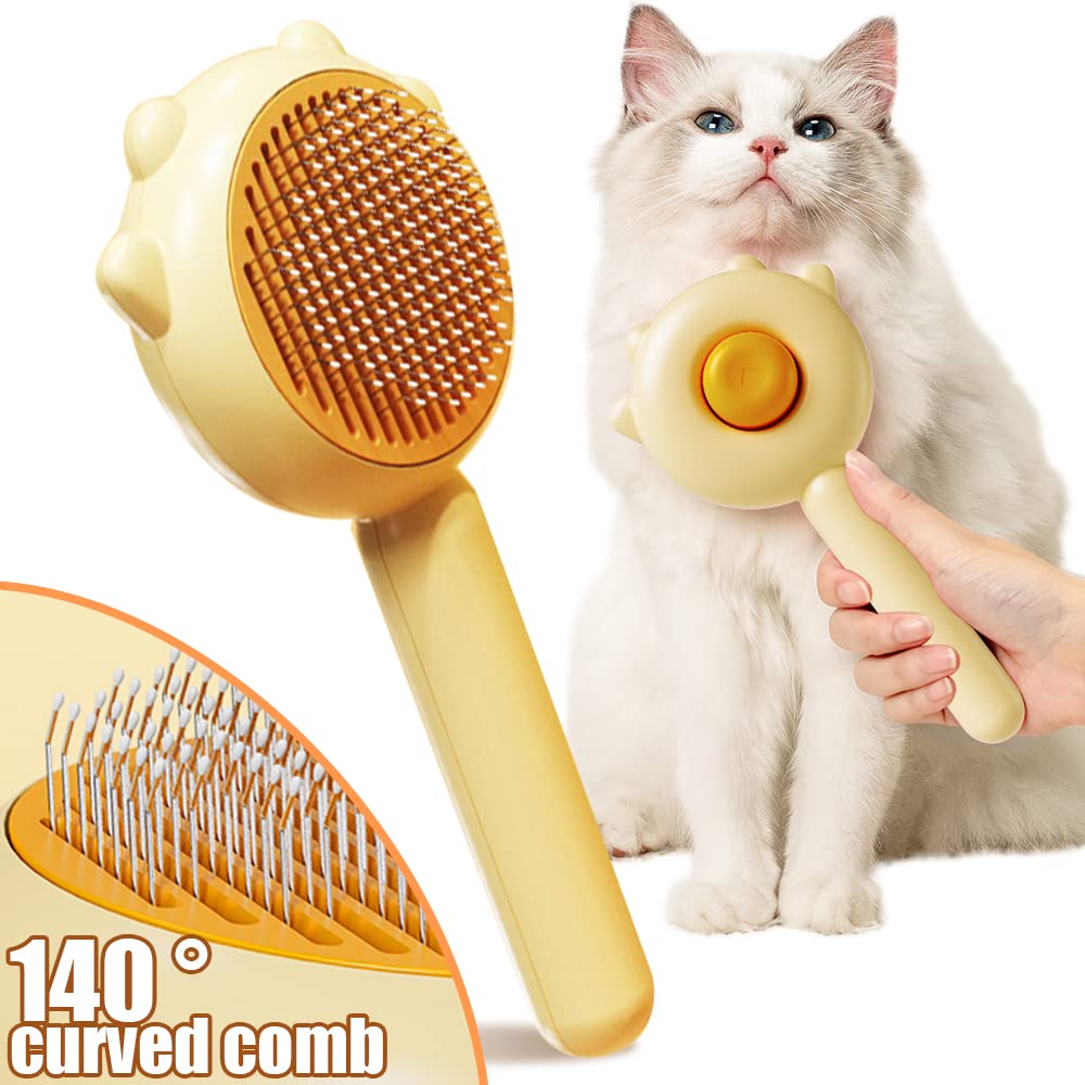 Self-Cleaning Magic Pet Brush for Cats & Dogs Gently Removes Fur and Eliminates Mats in Seconds