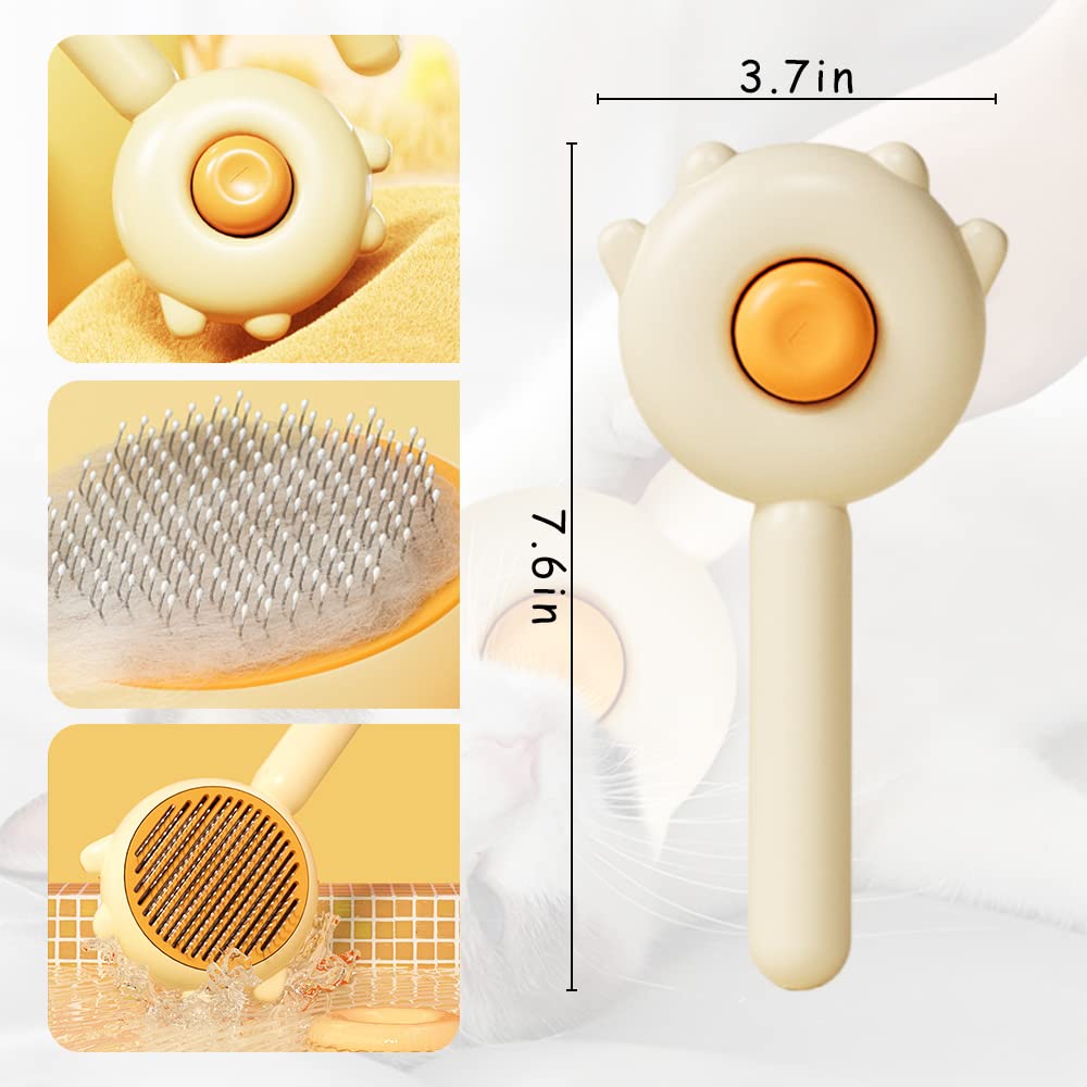 Self-Cleaning Magic Pet Brush for Cats & Dogs Gently Removes Fur and Eliminates Mats in Seconds