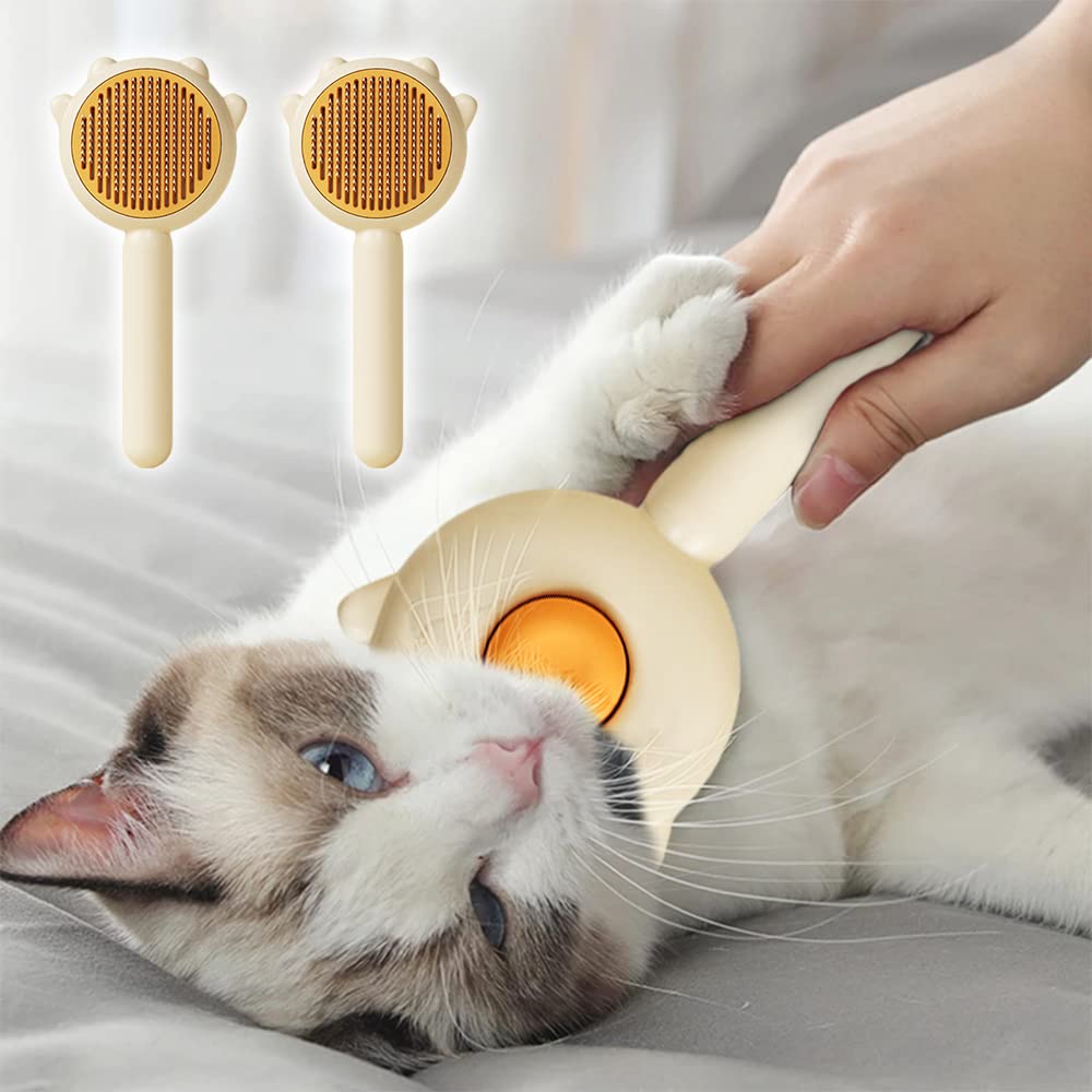Self-Cleaning Magic Pet Brush for Cats & Dogs Gently Removes Fur and Eliminates Mats in Seconds