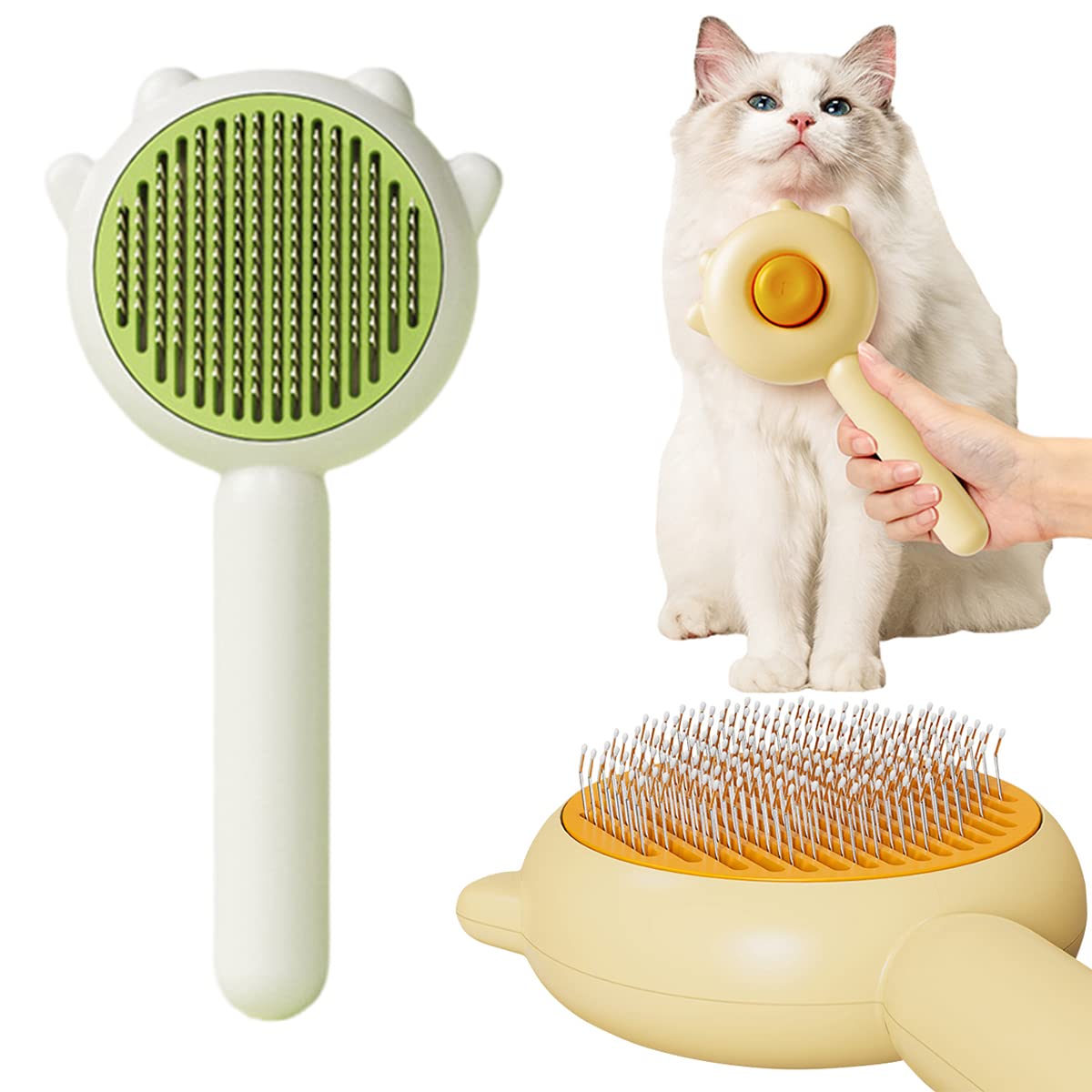 Self-Cleaning Magic Pet Brush for Cats & Dogs Gently Removes Fur and Eliminates Mats in Seconds