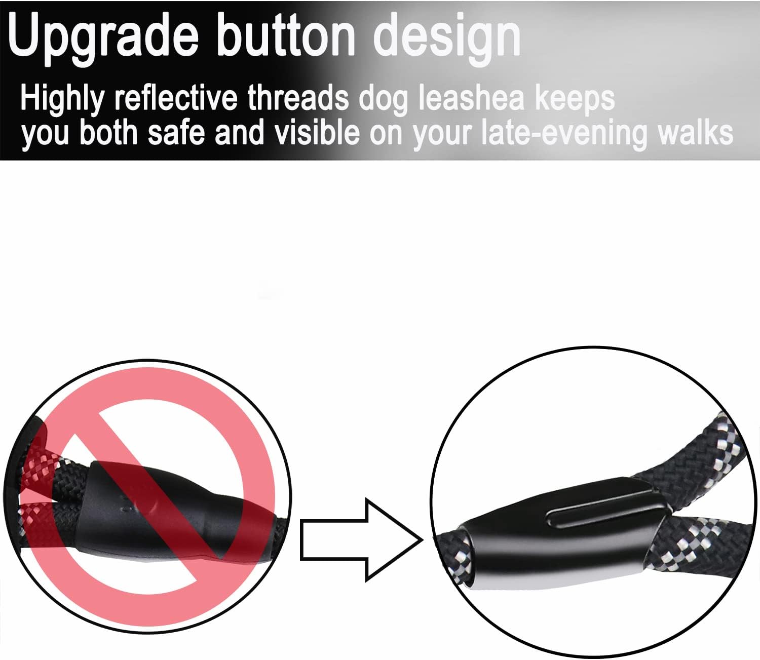 Padded & Reflective: 6FT Heavy-Duty Rope Dog Leash for Secure, Comfortable Walks