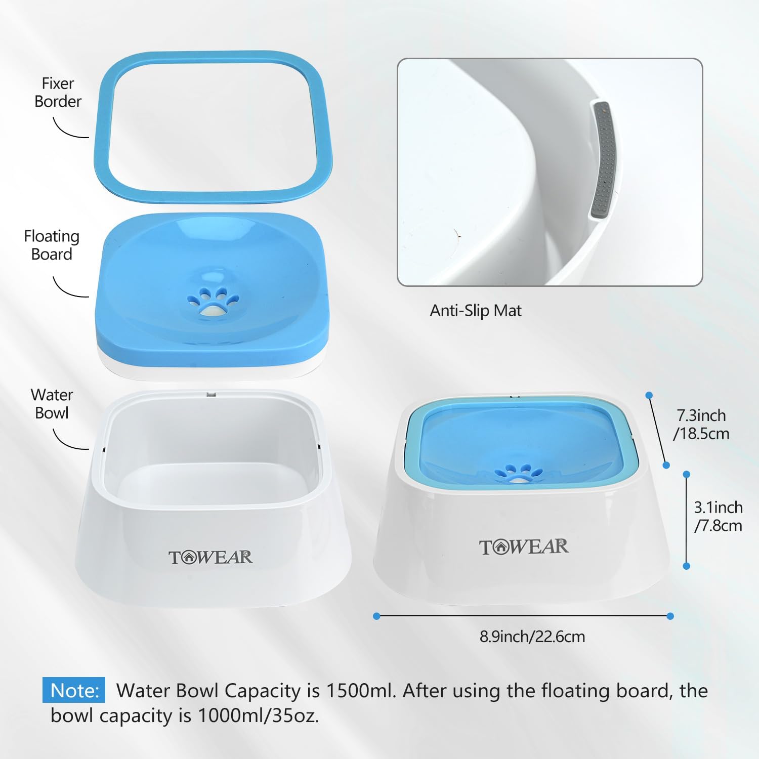Stop the Mess! Anti-Splash Dog Water Bowl with Slow-Feeding Floating Disk