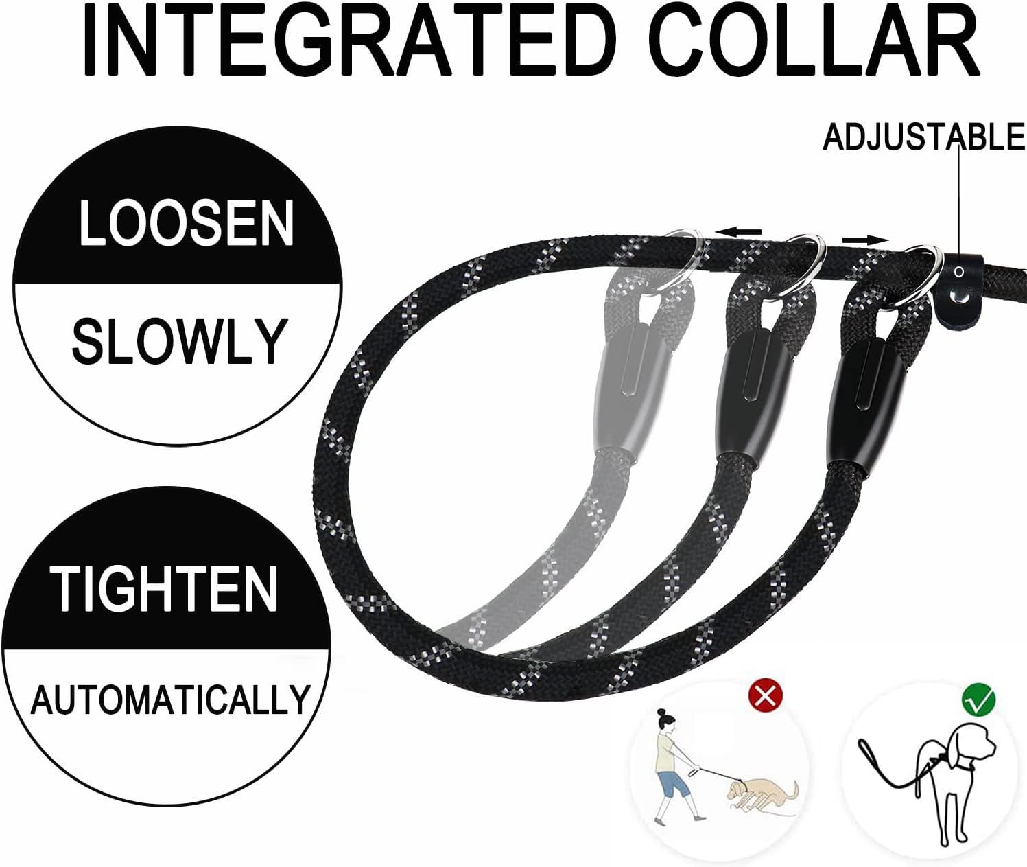 Padded & Reflective: 6FT Heavy-Duty Rope Dog Leash for Secure, Comfortable Walks