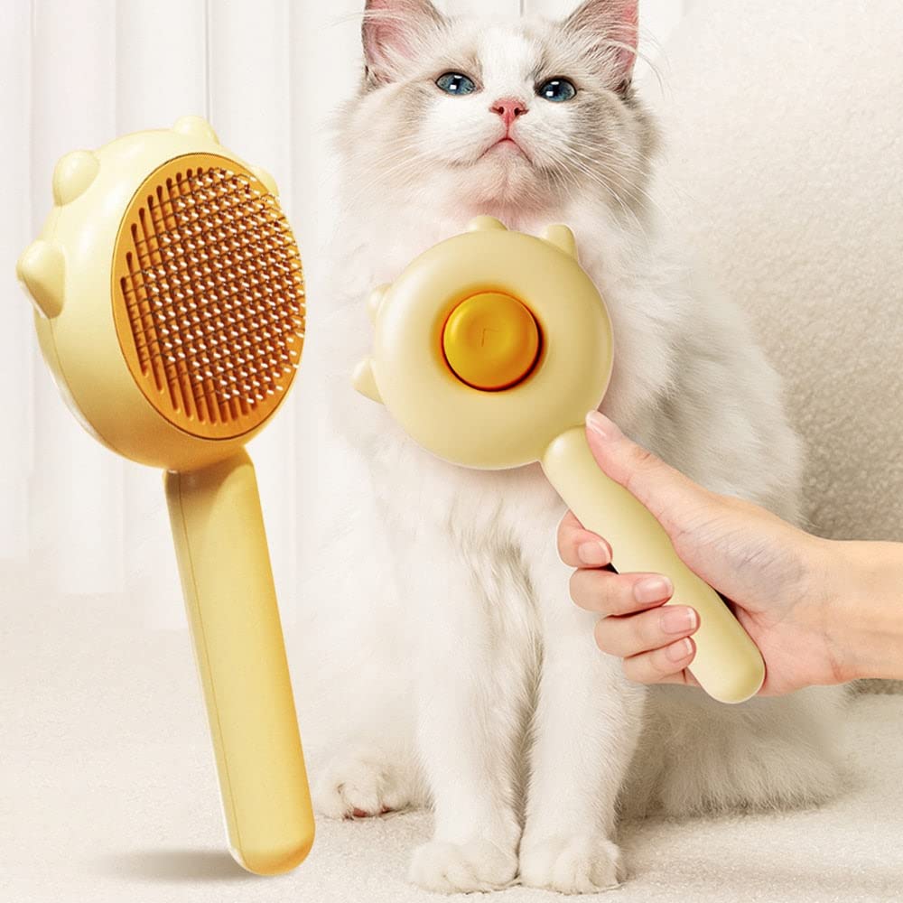 Self-Cleaning Magic Pet Brush for Cats & Dogs Gently Removes Fur and Eliminates Mats in Seconds