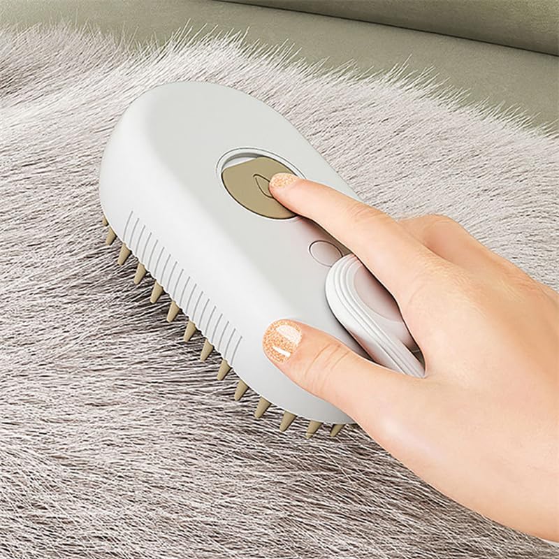 Cat Steam Brush Steamy Dog Brush 3 In 1 Electric Spray Cat Hair Brushes For Massage Pet Grooming Comb Hair Removal Combs Pet Products (White)