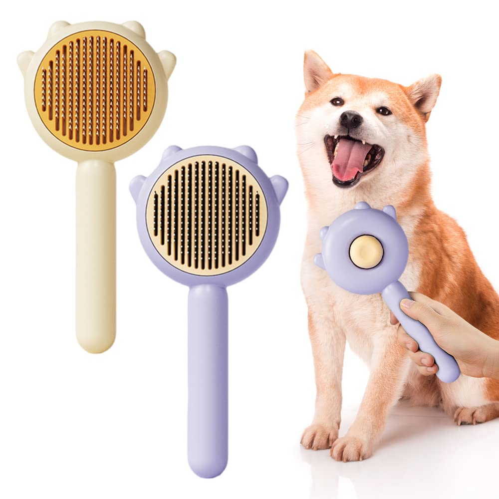 Self-Cleaning Magic Pet Brush for Cats & Dogs Gently Removes Fur and Eliminates Mats in Seconds