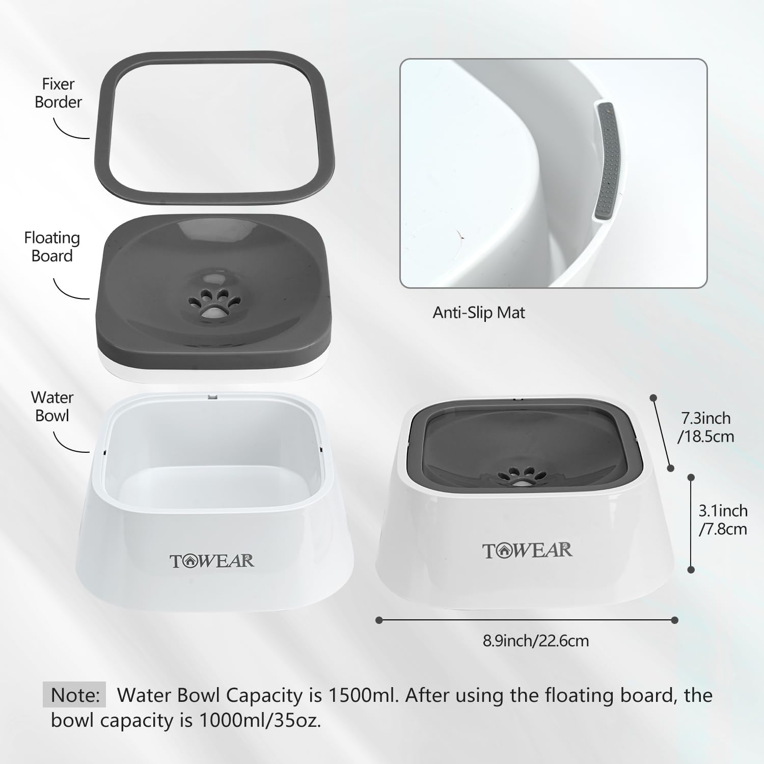 Stop the Mess! Anti-Splash Dog Water Bowl with Slow-Feeding Floating Disk