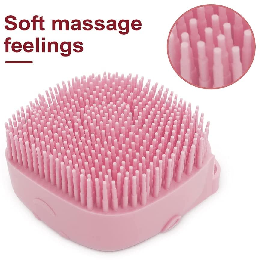 Pet Bath Massage Brush Puppy Dog Cat Grooming Cleaning Soft (Blue)