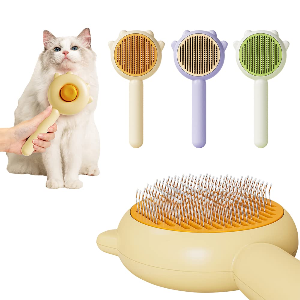 Self-Cleaning Magic Pet Brush for Cats & Dogs Gently Removes Fur and Eliminates Mats in Seconds