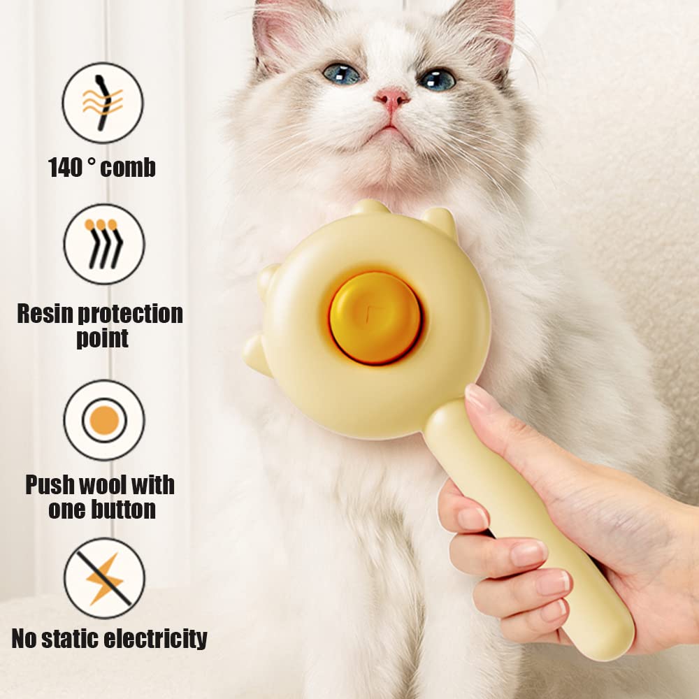 Self-Cleaning Magic Pet Brush for Cats & Dogs Gently Removes Fur and Eliminates Mats in Seconds