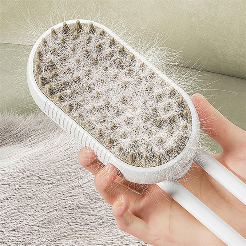 Cat Steam Brush Steamy Dog Brush 3 In 1 Electric Spray Cat Hair Brushes For Massage Pet Grooming Comb Hair Removal Combs Pet Products (White)